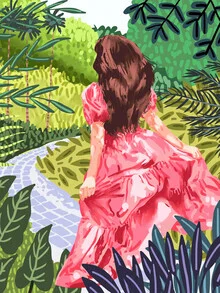 Colorful wall art by Uma Gokhale: a floral representation of nature.