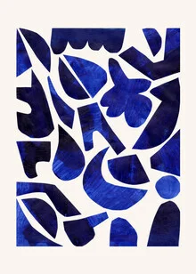 Wandbild von The Artcircle: abstrakte Komposition in tiefem Blau