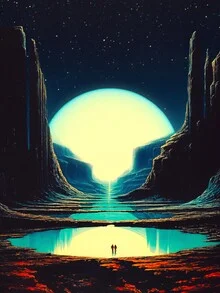 Illustration by Taudalpoi: surreal depiction of a futuristic landscape
