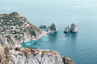 Photo art by Eva Stadler: Mediterranean coastline with rocks near Capri