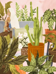 Illustration by Uma Gokhale: A woman plays guitar surrounded by plants