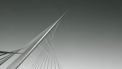 Photo art by Ronny Behnert: Calatravabrug in soft gray tones, minimalist architecture