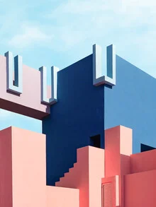 Photo art by Benjamin Quadflieg: abstract architecture in soft red tones
