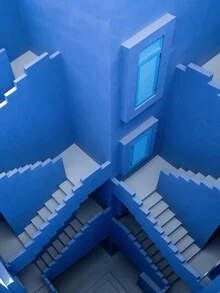 Photo art by Benjamin Quadflieg: colorful staircase in La Muralla Roja, Spain