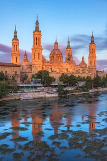 Photo art by Jean Claude Castor: Saragossa Basilica del Pilar at sunrise