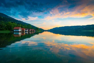 Photo art by Martin Wasilewski: tranquil summer evening at Lake Alpsee in Bavaria