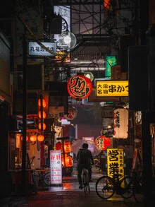 Photo art by Luca Talarico: vibrant street view of Osaka with urban flair