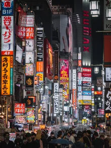 Photo art by Luca Talarico: lively street view in Tokyo's Shinjuku at night
