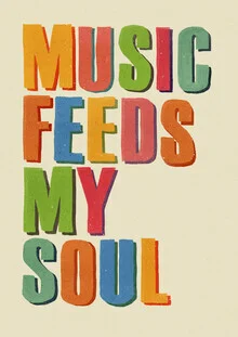 Illustration by Ania Więcław: colorful typography about the power of music
