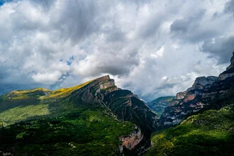 Photo art by J. Daniel Hunger: rugged canyon in the Pyrenees at Garganta d´Ánisclo