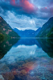 Photo art by Martin Wasilewski: gentle summer evening at Kings Lake with mountains in the background