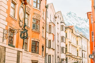 Photo art by Lotte Wildiers: soft pastel colors over the city of Innsbruck