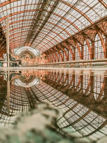 Photo art by Lotte Wildiers: Reflections of architecture at Antwerp Central Station.