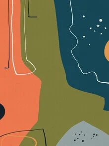 Illustration by Uma Gokhale: abstract thinker under a starry sky