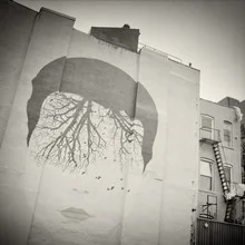 Wall art by Alexander Voss: vibrant street scene with urban art