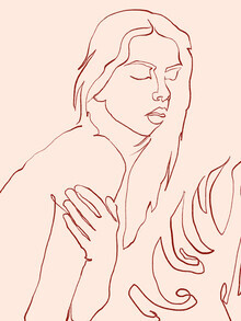 Uma Gokhale, Lueur, Tropical Nude Modern Bohemian Woman Line Art, Minimal