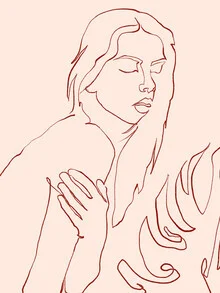 Lueur, Tropical Nude Modern Bohemian Woman Line Art, Minimal - Fineart photography by Uma Gokhale