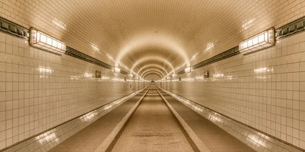 Photo art by Michael Valjak: view of the Old Elbe Tunnel in Hamburg.