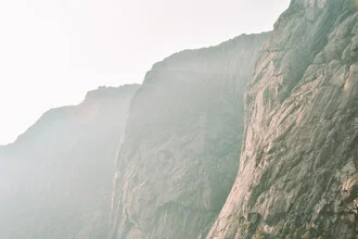 Beautiful photo by Lotte Wildiers: Norwegian cliffs bathed in warm sunlight