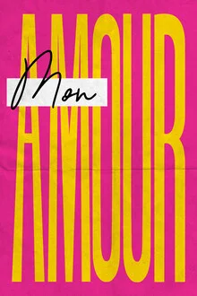 Wall art by The Artcircle: playful typography in pink and magenta conveying a love message
