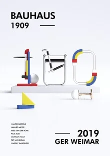Wall art by Bauhaus Collection: stylish illustration with geometric shapes