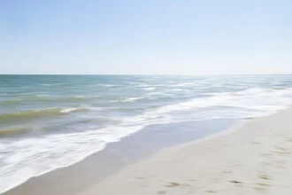 Wall art by Nadja Jacke: soft beach at the Baltic Sea with a blurred background