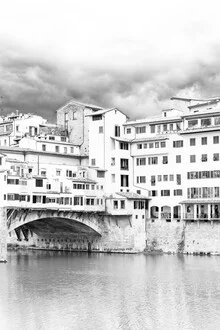 Photo art by Photolovers: Ponte Vecchio in Florence, black-and-white capture of the iconic bridge