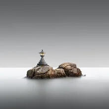 Photo art by Ronny Behnert: lamp by calm water in soft colors