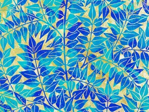 Illustration by Uma Gokhale: colorful leaves in a watercolor style