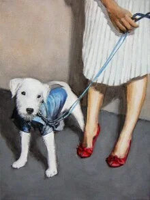 Illustration von Sarah Morrissette: Rote Seidenschuhe mit nostalgischem Flair