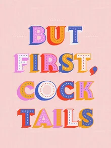Wall art featuring colorful cocktails and cheerful typography by Ania Więcław