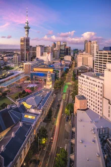 Photo art by Jean Claude Castor: Auckland skyline at blue hour