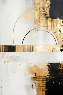 Wall art featuring geometric shapes in soft colors, evoking a sense of lightness.