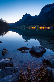 Martin Wasilewski, Blue Hour at Lake Hintersee - Germany, Europe)