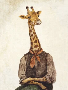 Illustration by Mike Koubou: giraffe in a nostalgic style