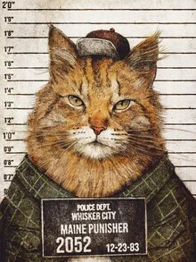 Illustration by Mike Koubou: stylized cat in a retro style