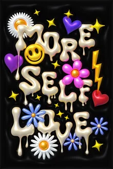 Illustration depicting love and positivity, featuring hearts and flowers.