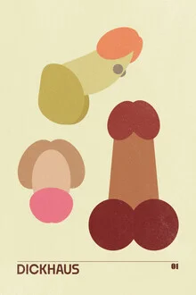 Wall art by Jonas Loose: humorous illustration of a male body.
