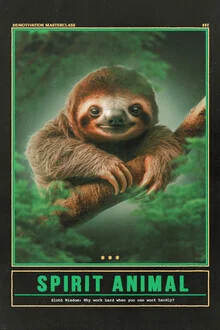 Wall art by Jonas Loose: a cute sloth with an inspiring quote.