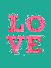 Ania Więcław, LOVE - Pink Typography