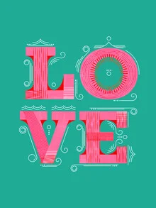 LOVE - Pink Typography - Fineart photography by Ania Więcław