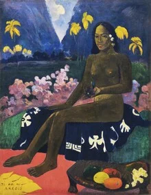 Illustration by Paul Gauguin: a tropical scene with vibrant colors