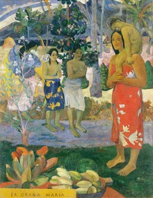 Wall art by Paul Gauguin: colorful depiction of a Marian scene