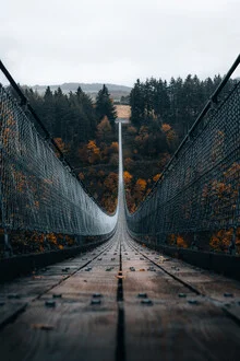 Photo art by Sergej Antoni: suspension bridge in autumn landscape