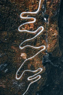 Photo art by Sergej Antoni: curves and winding roads in the Norwegian landscape