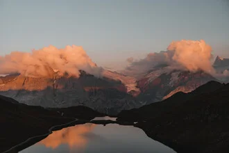Photo art by Tobias Winkelmann: sunset at a mountain lake in Austria