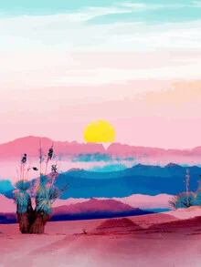 Illustration by Uma Gokhale: heart made of liquid sunsets in soft pastel colors