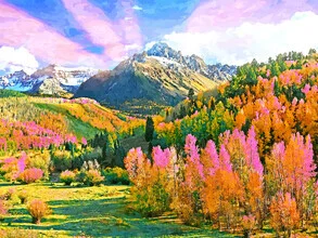 Wall art featuring watercolor themes: colorful nature full of hope and adventure