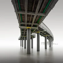 Wandbild von Ronny Behnert: stilvolle Darstellung des Koserower Pier im Nebel
