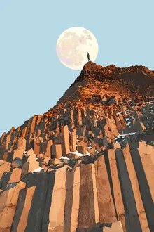 Wall art by Uma Gokhale: colorful illustration featuring a mountain and moon, inviting daydreams